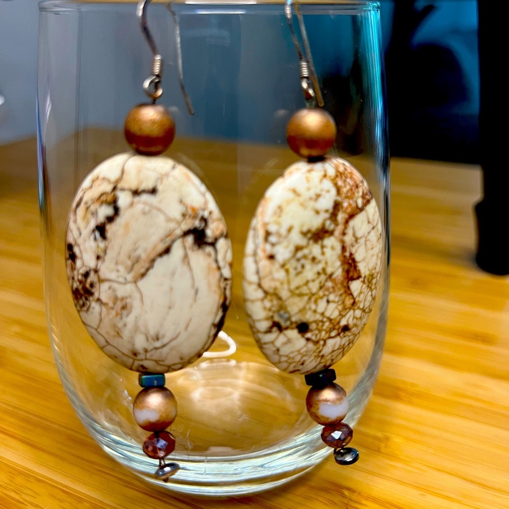 Vintage howlite earrings